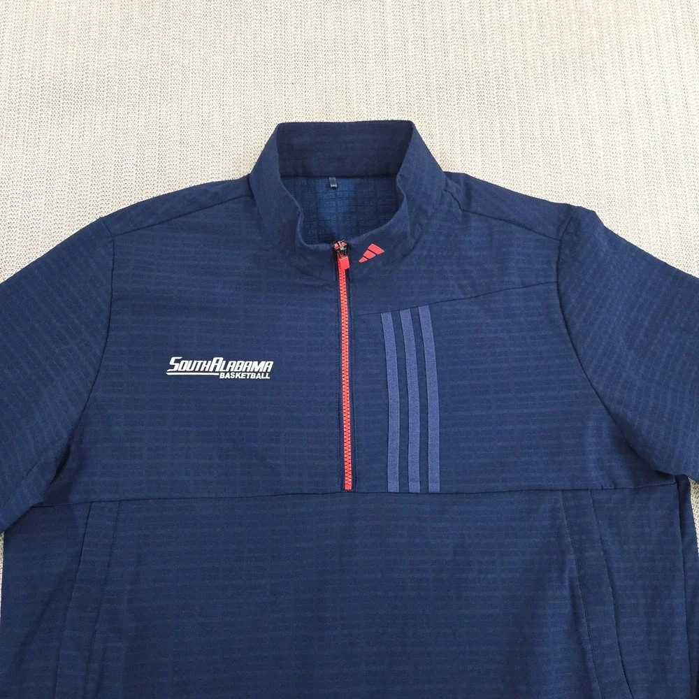 Adidas South Alabama Jaguars Sweatshirt Men XL Blue Windready Basketball 1/4 Zip